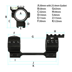 25.4/30mm Bubble Level Dual Rings Scope Mount TW-BL568